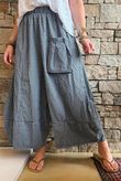 Arbi Gingham Pocket Culotte Pant Navy